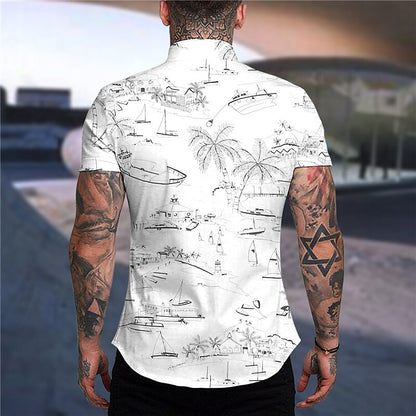 Coconut Tree Graffiti Aloha Shirt