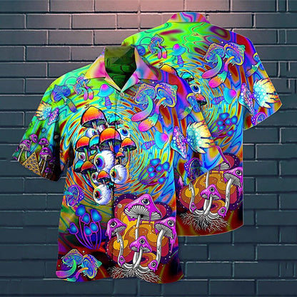 Summer Hawaiian Hippie Mushroom Shirt