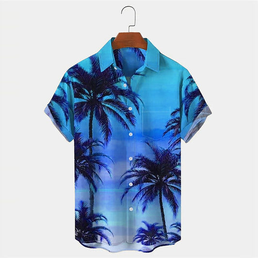 Camiseta con plantas tropicales y palmeras