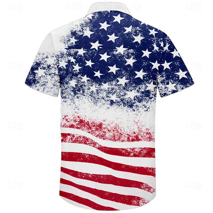 US Flag Button-Up Shirt