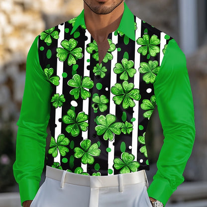 St. Patrick¡¯s Day Clover Satin Shirt