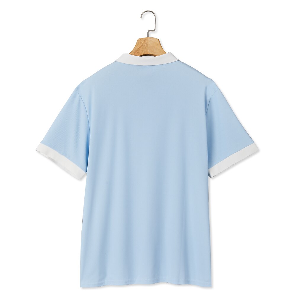 Colorblocked Casual Top Pique Polo Shirt