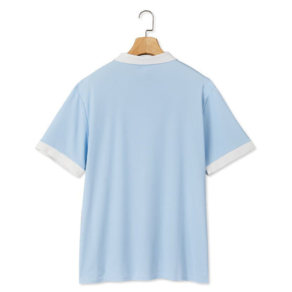 Colorblocked Casual Top Pique Polo Shirt