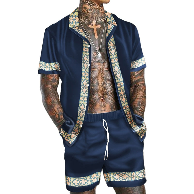 Hawaiian Vacation Print Shirt Set