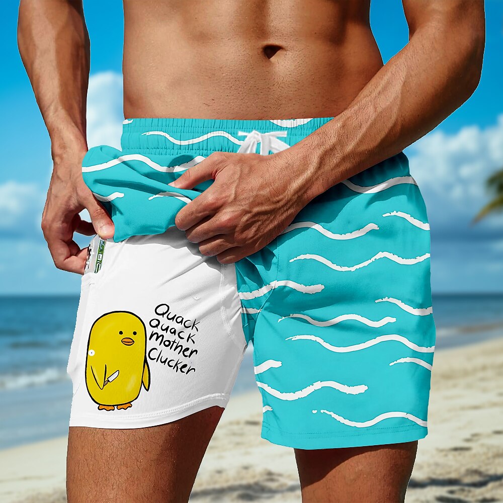 Geometric Chick 2-in-1 Board Shorts