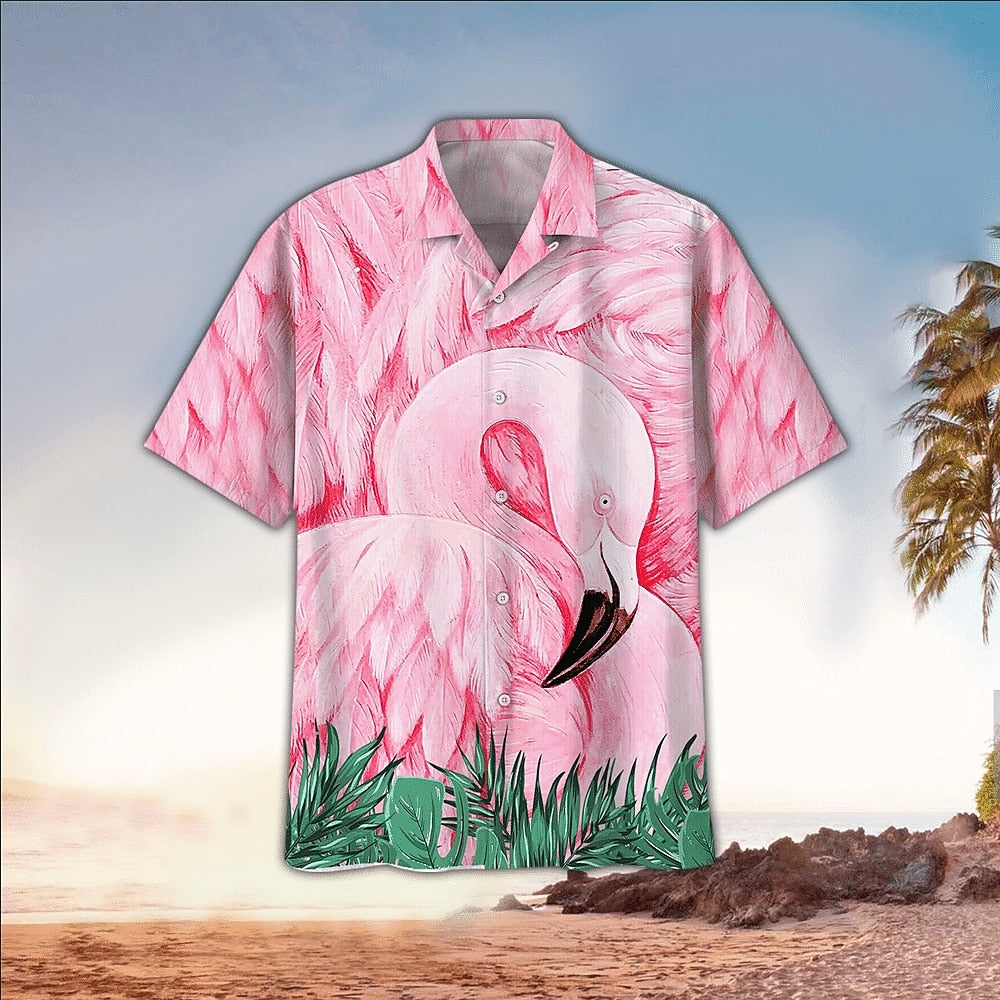 Flamingo Tropical Print Shirt