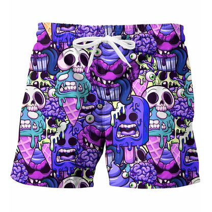 Graphic Skull Swimming Trunks Board Shorts