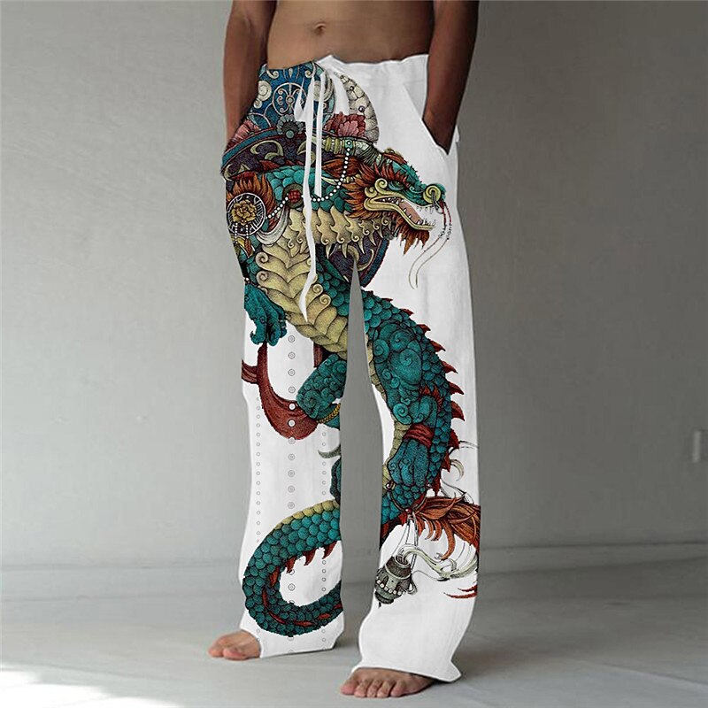 Dragon Abstract 3D Printed Casual Pants