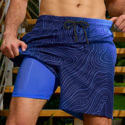 Gradient Geometric Swim Shorts