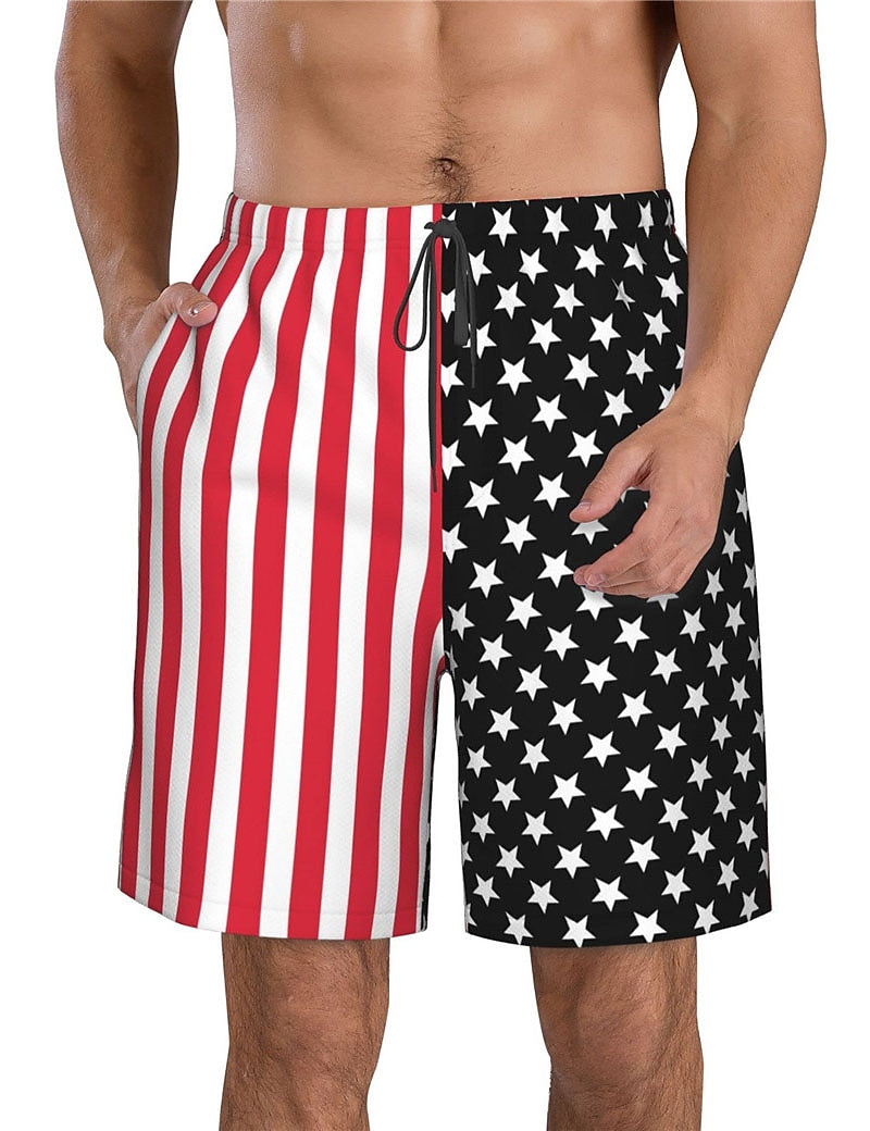 Graphic Prints American Flag Shorts