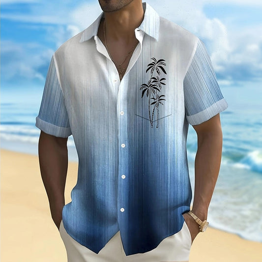 Gradient Coconut Palm Hawaiian Shirt