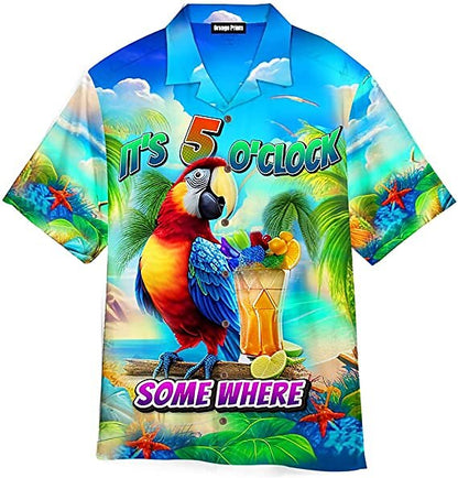 Coconut Tree Drink Print Hawaiian Shirt