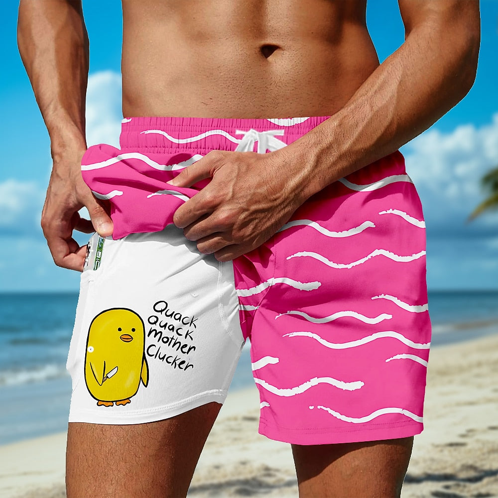 Geometric Chick 2-in-1 Board Shorts