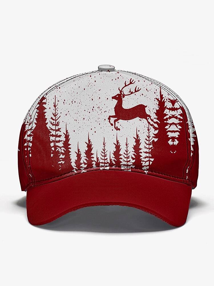 Red & White Deer Cap