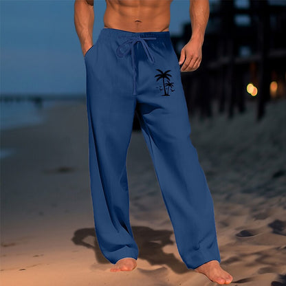 3D Coconut Tree Print Trousers