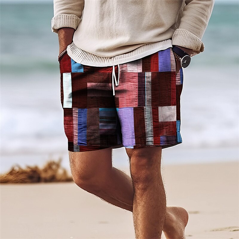 Color Block Patchwork Colorful Shorts