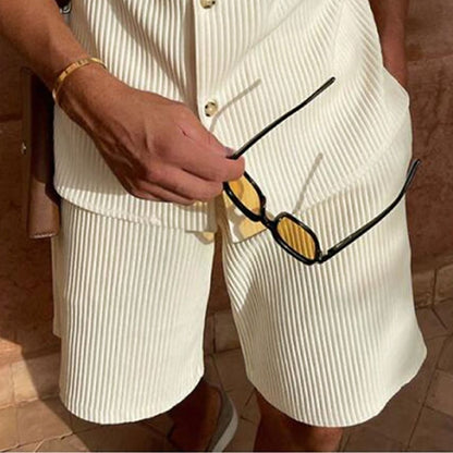 Casual Summer 2-Piece Corduroy Shirt Set
