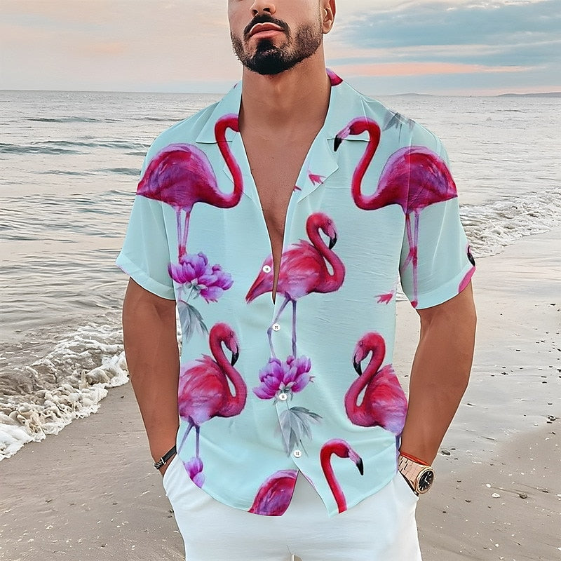 Floral Flamingo Aloha Shirt