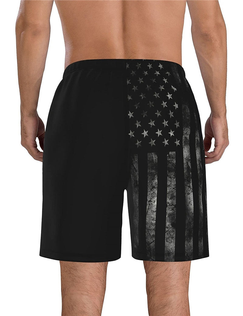 Graphic Prints American Flag Shorts