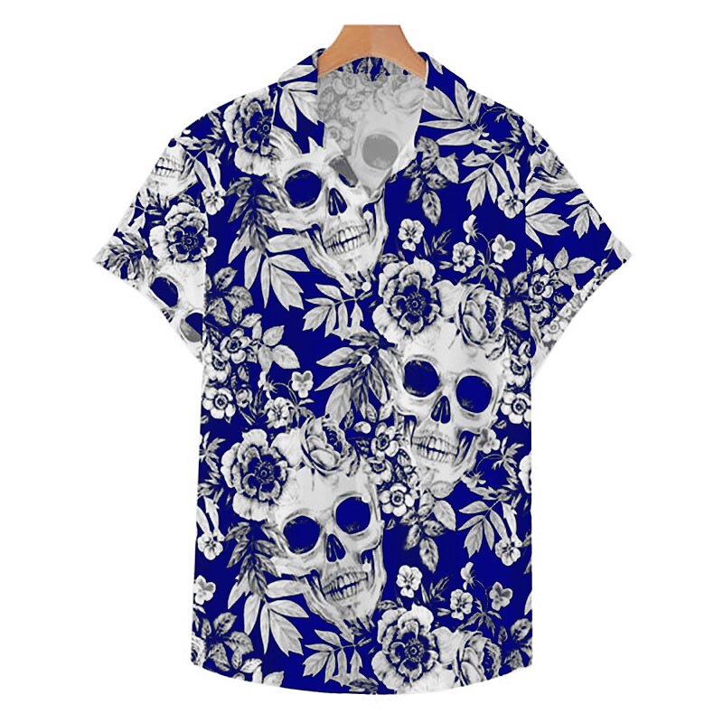 Camisa hawaiana de verano con calaveras