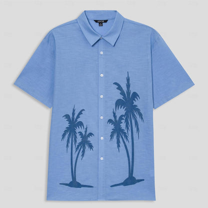 Graphic Hawaiian Linen Shirt