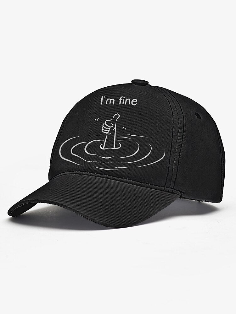 Navy 'I'm Fine' Snapback Cap