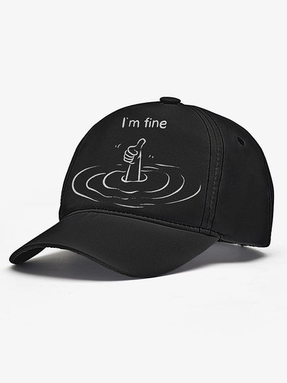Navy 'I'm Fine' Snapback Cap