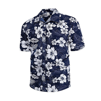 Camisa floral con flores tropicales Camisa de verano Camisa de playa Manga corta