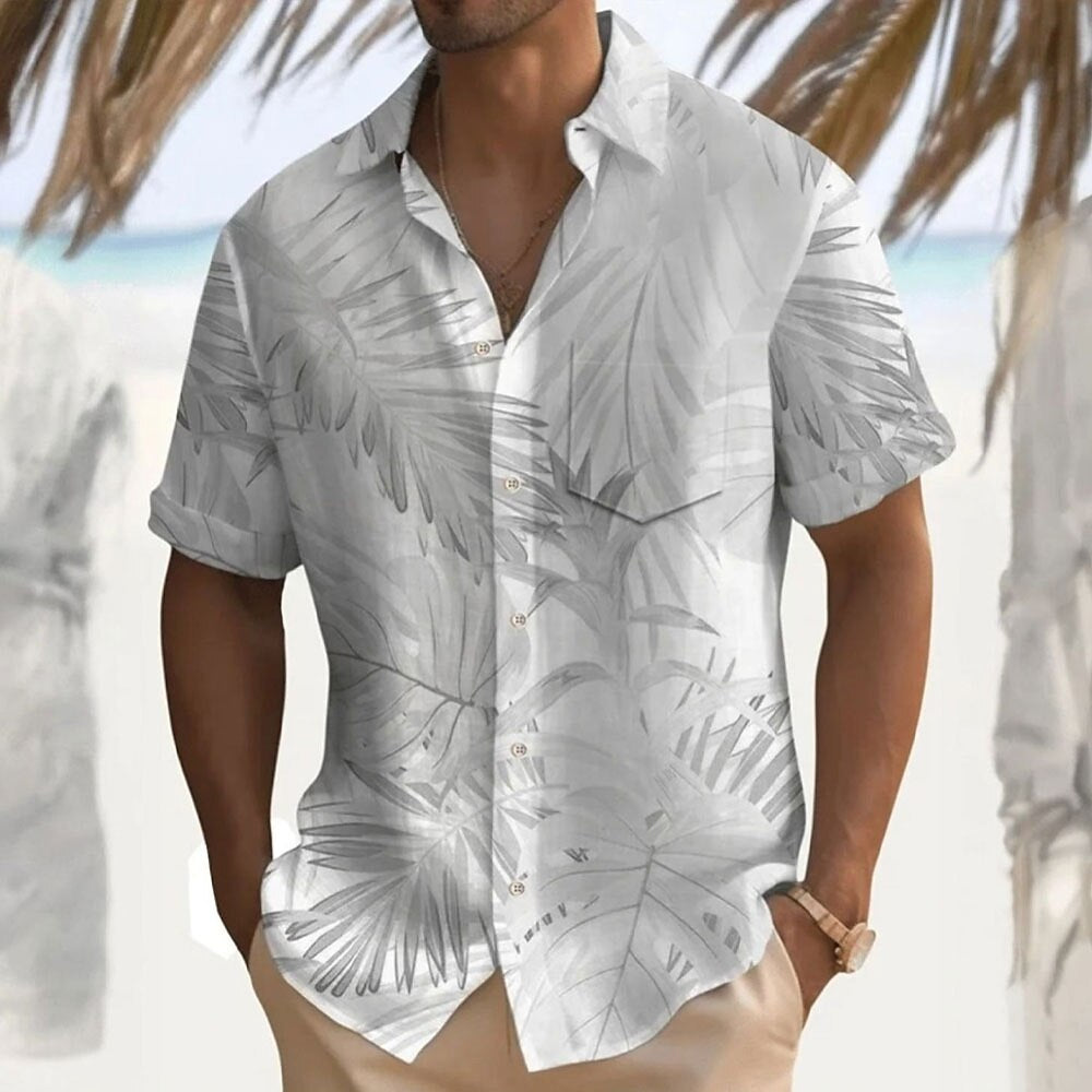 Tropical Palm Leaf Hawaiian Shirt