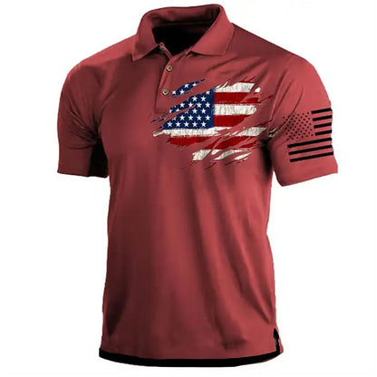 US Flag Veterans Polo Shirt