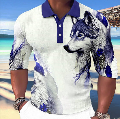 Wolf Long Sleeve Polo Shirt