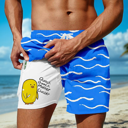Geometric Chick 2-in-1 Board Shorts