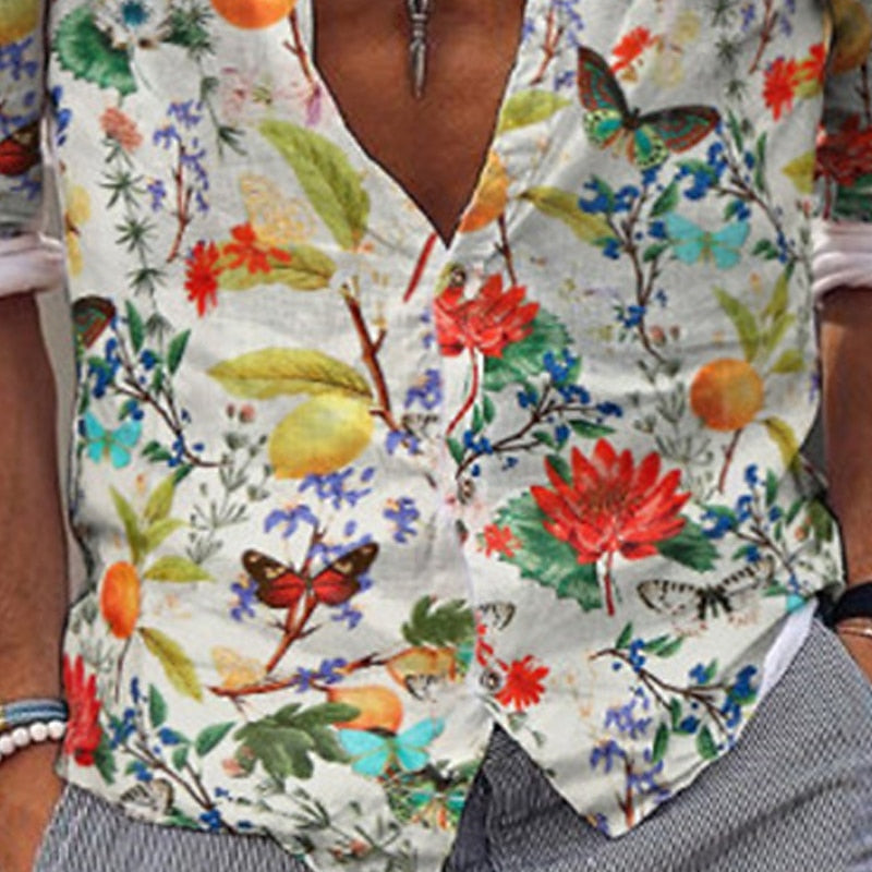 Floral Print Button-Down Shirt