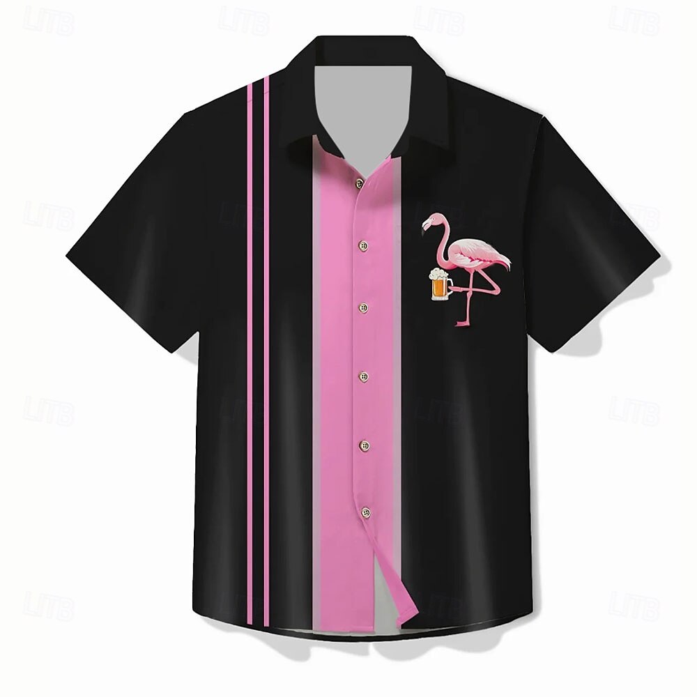 Camisa de bolos con flamencos de Aloha