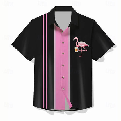 Aloha Flamingo Bowling Shirt