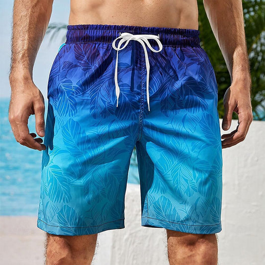 Gradient Graphic Prints Swimming Shorts