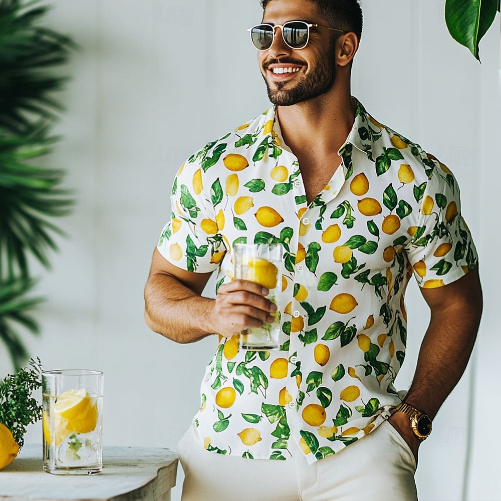 Fruit Lemon Aloha Shirt