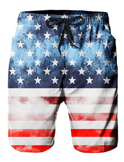 Graphic Prints American Flag Shorts