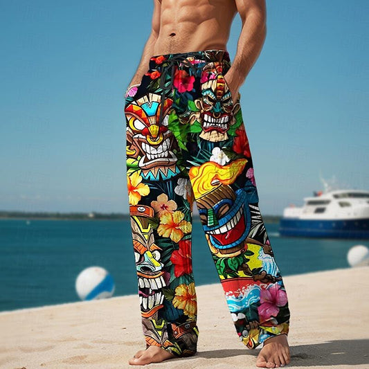 Pantalones con estampado 3D Tiki Tropical Aloha Resort