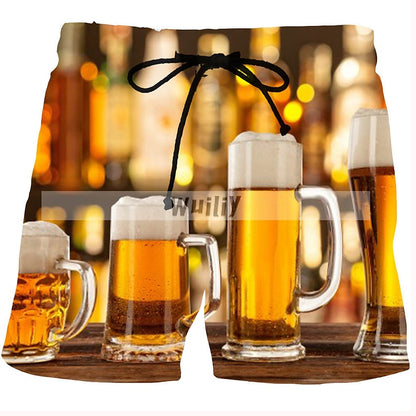 Graphic Prints Beer Swimming Trunks Board Shorts