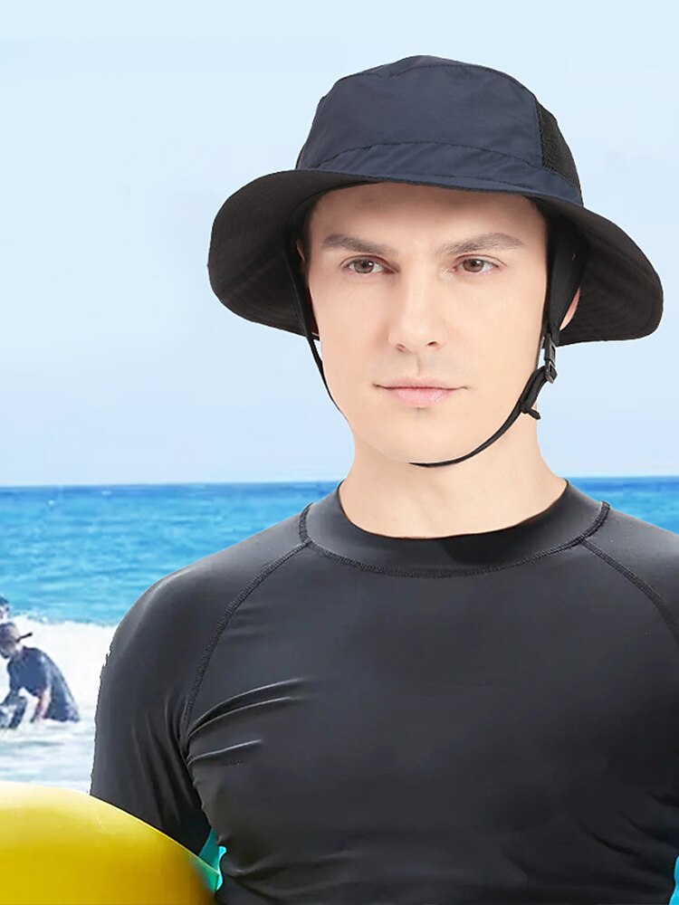UPF50+ Waterproof Bucket Hat w/ Chin Strap