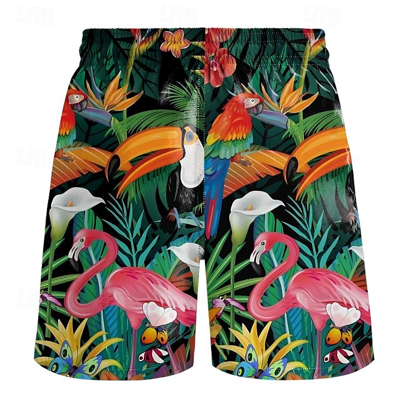 Flag Flamingo Pineapple Swimming Trunks Board Shorts