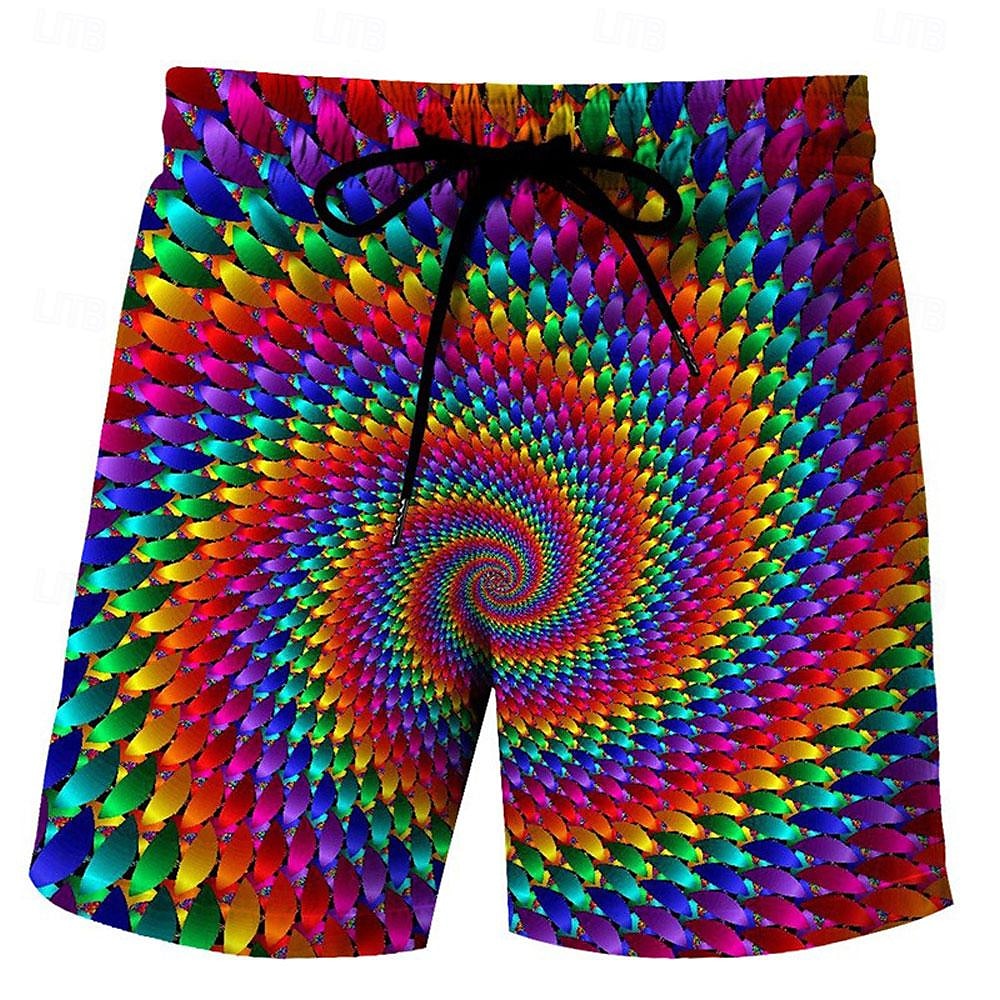 Graphic Gradient Color Swimming Shorts