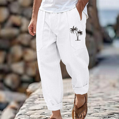 Retro Coconut Linen Drawstring Pants