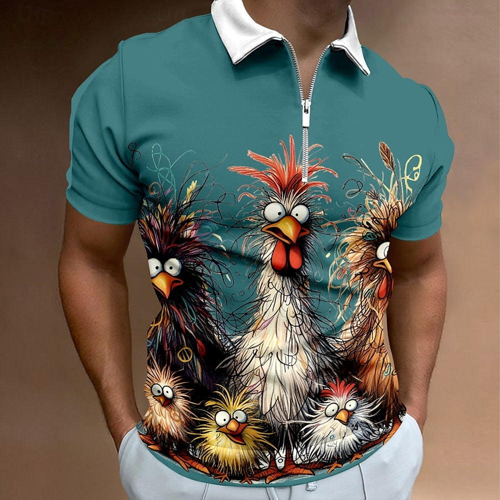 Chicken Quarter Zip Polo Shirt