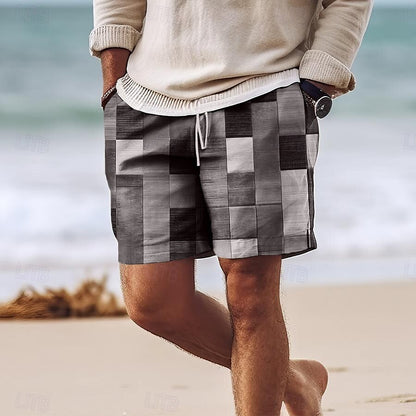 Color Block Patchwork Colorful Swimming Shorts