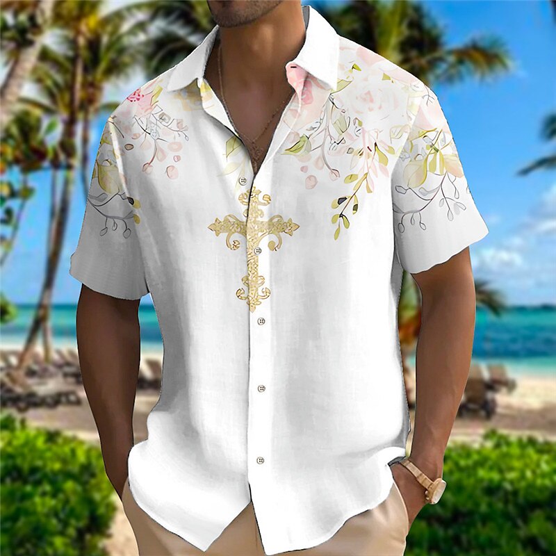 Floral Short Sleeve Button Up Shirt