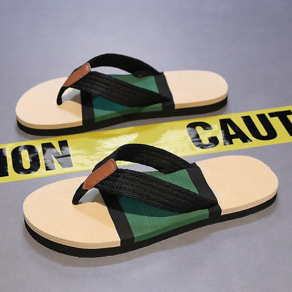 Colorblocked Mesh Strap Flip Flops
