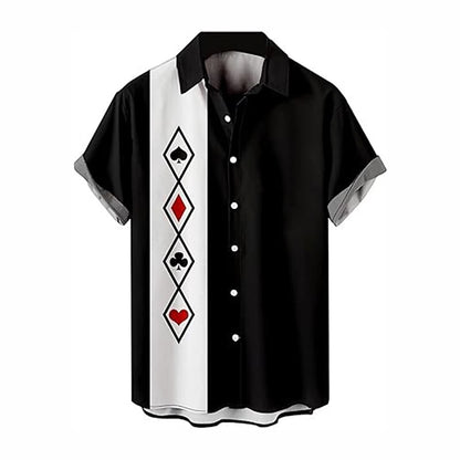 Geometric Pattern Poker Shirt