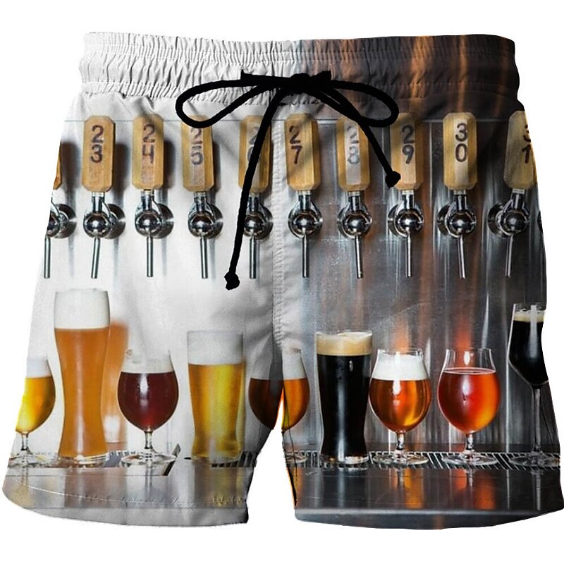 Graphic Prints Beer Swimming Trunks Board Shorts